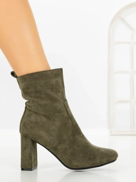 Botine cu Toc Gros 9063 GREEN | CM