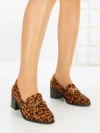 Pantofi cu Toc Gros 68148 LEOPARD | CM