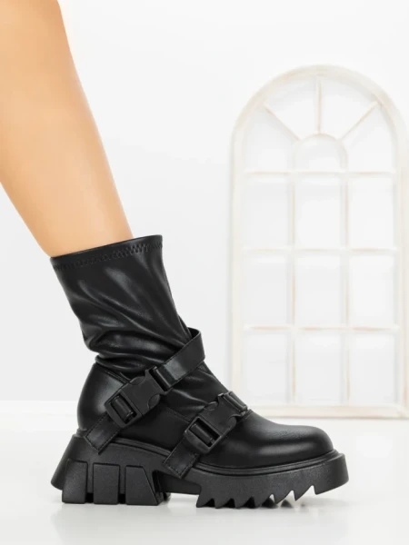 Ghete Dama cu Platforma YZ21-25 BLACK | H&D