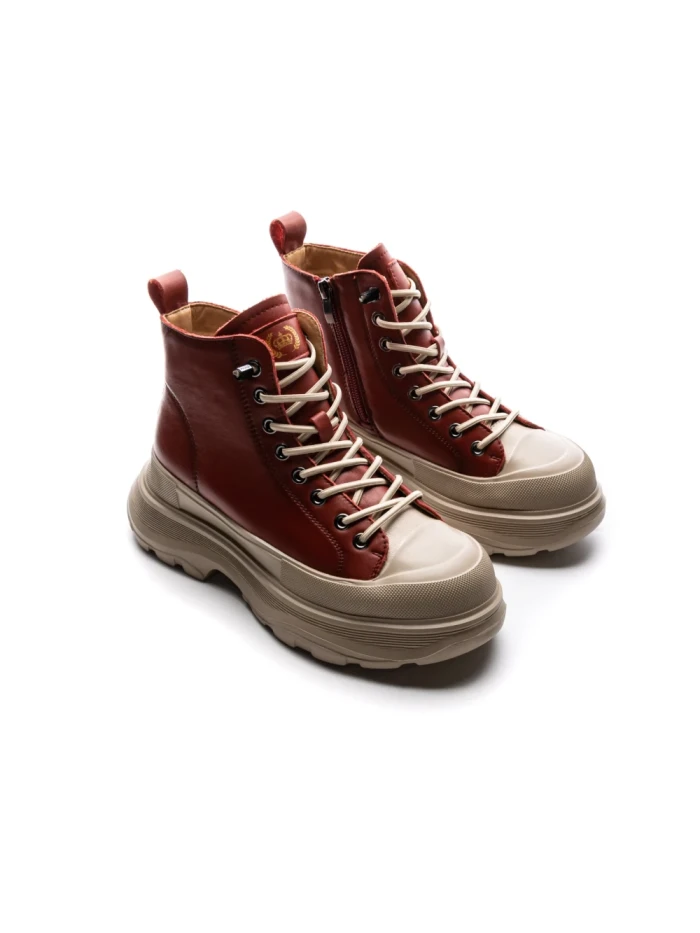 Ghete Dama din piele naturala 66081 RED | ADVANCER