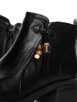 Ghete Dama din piele naturala 25808 BLACK | ADVANCER