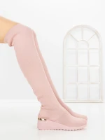 Cizme Dama cu Platforma YM-172 Roz | H&D » MeiShop.Ro
