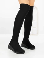 Cizme Dama cu Platforma YM-172 Negru | H&D » MeiShop.Ro