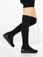 Cizme Dama cu Platforma YM-172 Negru | H&D » MeiShop.Ro
