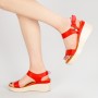 Sandale Dama cu Toc si Platforma QZL226 Red Mei