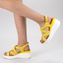 Sandale Dama cu Toc si Platforma QZL225 Yellow Mei