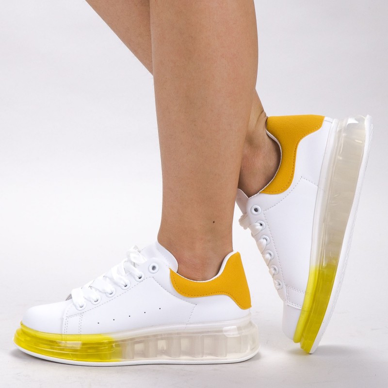 Pantofi Sport Dama YKQ195 White-Yellow Mei