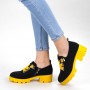 Pantofi Casual Dama ZP1975 Black-Yellow Mei