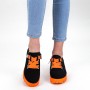 Pantofi Casual Dama ZP1975 Black-Orange Mei