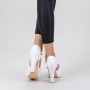 Sandale Dama cu Toc subtire si Platforma XD206 White Mei