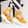 Sandale Dama cu Platforma GY10 Yellow Mei