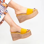 Papuci Dama cu Platforma WS116 Yellow Mei