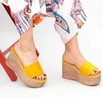 Papuci Dama cu Platforma WS116 Yellow Mei