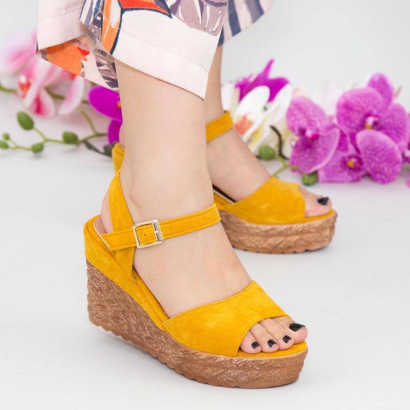 Sandale Dama cu Platforma GY8 Yellow Mei
