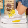 Pantofi Sport Dama X2916 White-Yellow Se7en