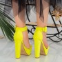 Sandale Dama cu Toc gros si Platforma XKK208 Yellow Mei